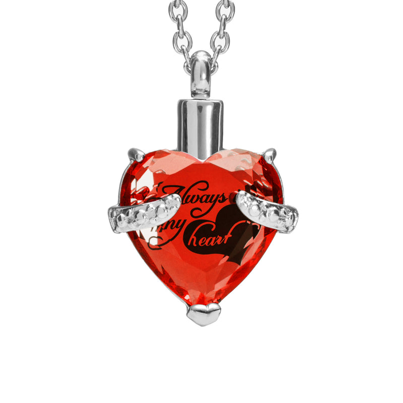 Cremation Urn Necklace for Ashes "With Beautiful Gift Box" Urn Pendant Cremation Jewelry (Red)