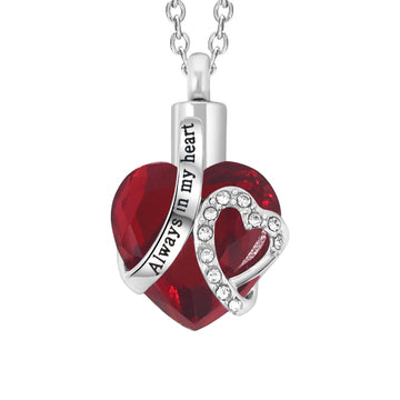 Cremation Urn Necklace for Ashes "With Beautiful Gift Box" Urn Pendant Cremation Jewelry (Red)