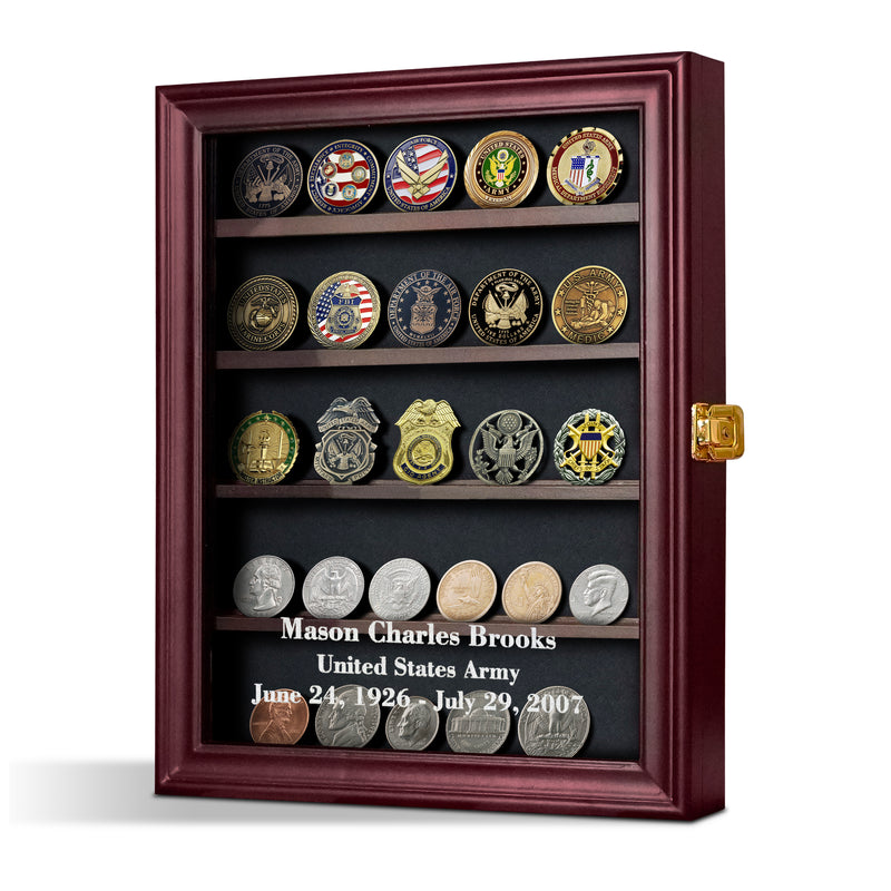 Personalized Military Coin Display Case & Medal Display