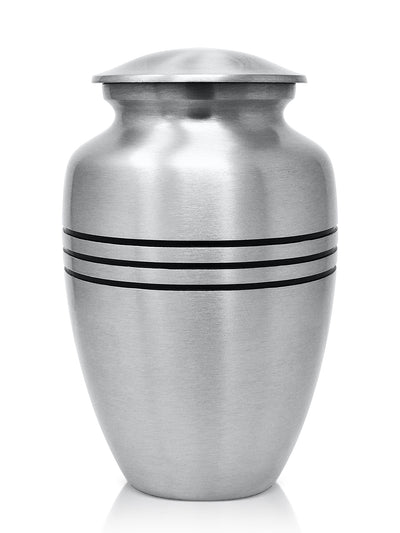 SmartChoice Classic Silver Urn with 3 Lines design