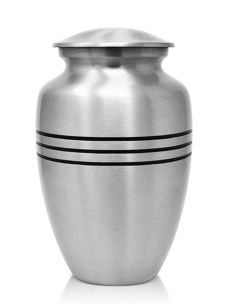 SmartChoice Classic Silver Urn with 3 Lines design