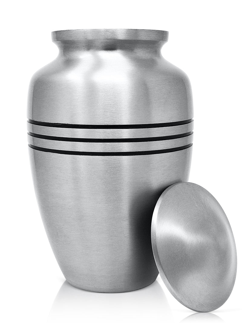 SmartChoice Classic Silver Urn with 3 Lines design
