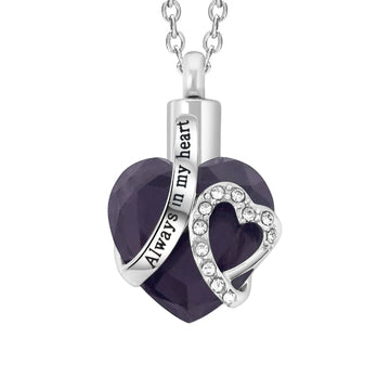 Cremation Urn Necklace for Ashes "With Beautiful Gift Box" Urn Pendant Cremation Jewelry (Purple)