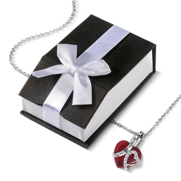 Cremation Urn Necklace for Ashes "With Beautiful Gift Box" Urn Pendant Cremation Jewelry (Red)