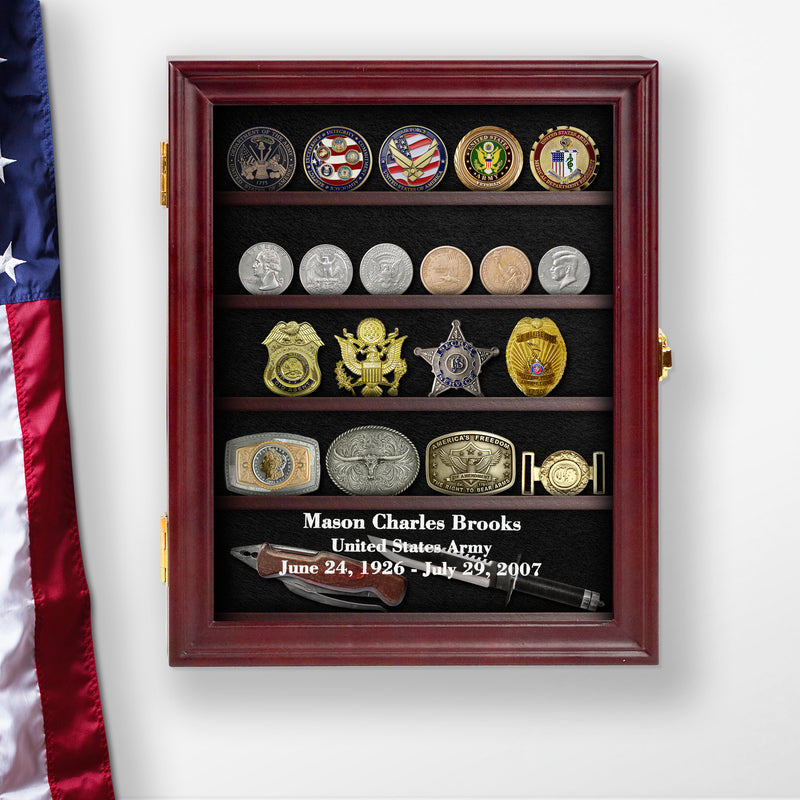 Personalized Military Coin Display Case & Medal Display