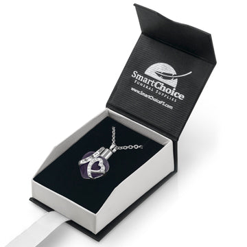 Cremation Urn Necklace for Ashes "With Beautiful Gift Box" Urn Pendant Cremation Jewelry (Purple)