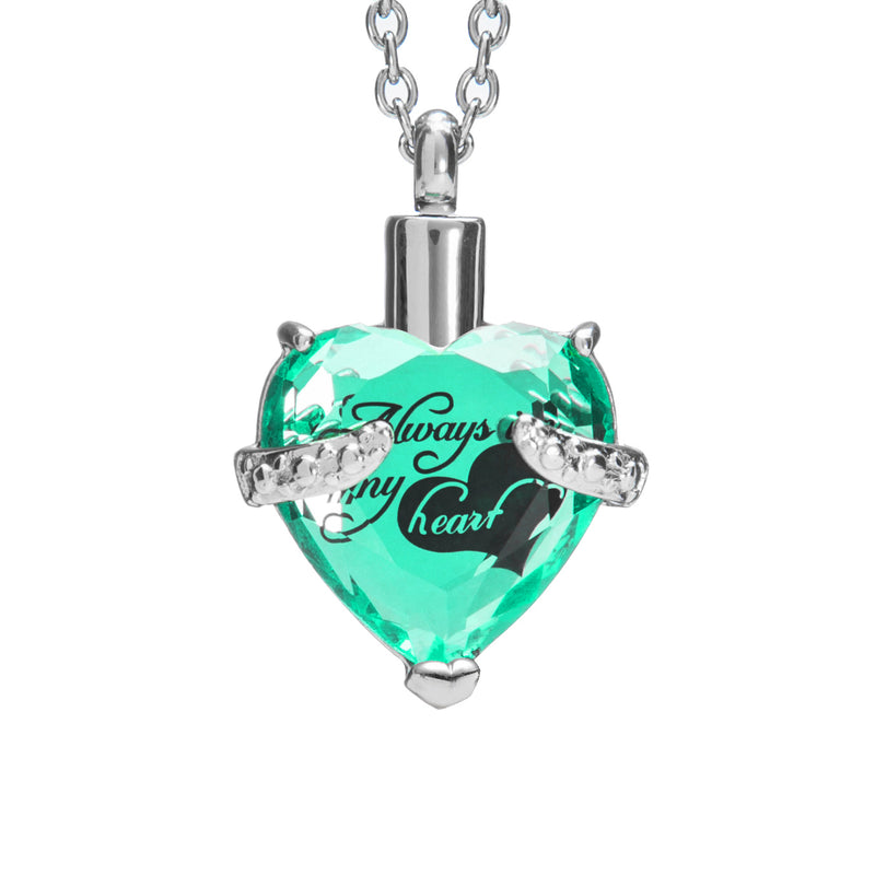 Cremation Urn Necklace for Ashes "With Beautiful Gift Box" Urn Pendant Cremation Jewelry (Green)