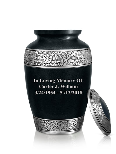 SmartChoice Urn for Human Ashes Adult Memorial urn Funeral Cremation Urns - Black