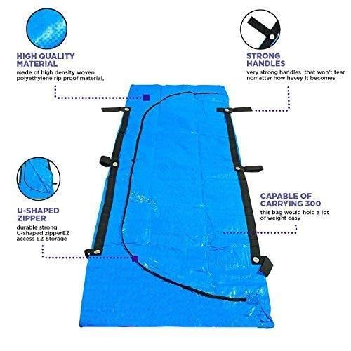 Body Bag Stretcher Combo with 6 Handles Size 36" x 90" Cadaver Bag