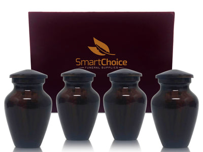 SmartChoice Keepsake urns Set of 4 - Color Chestnut Brown